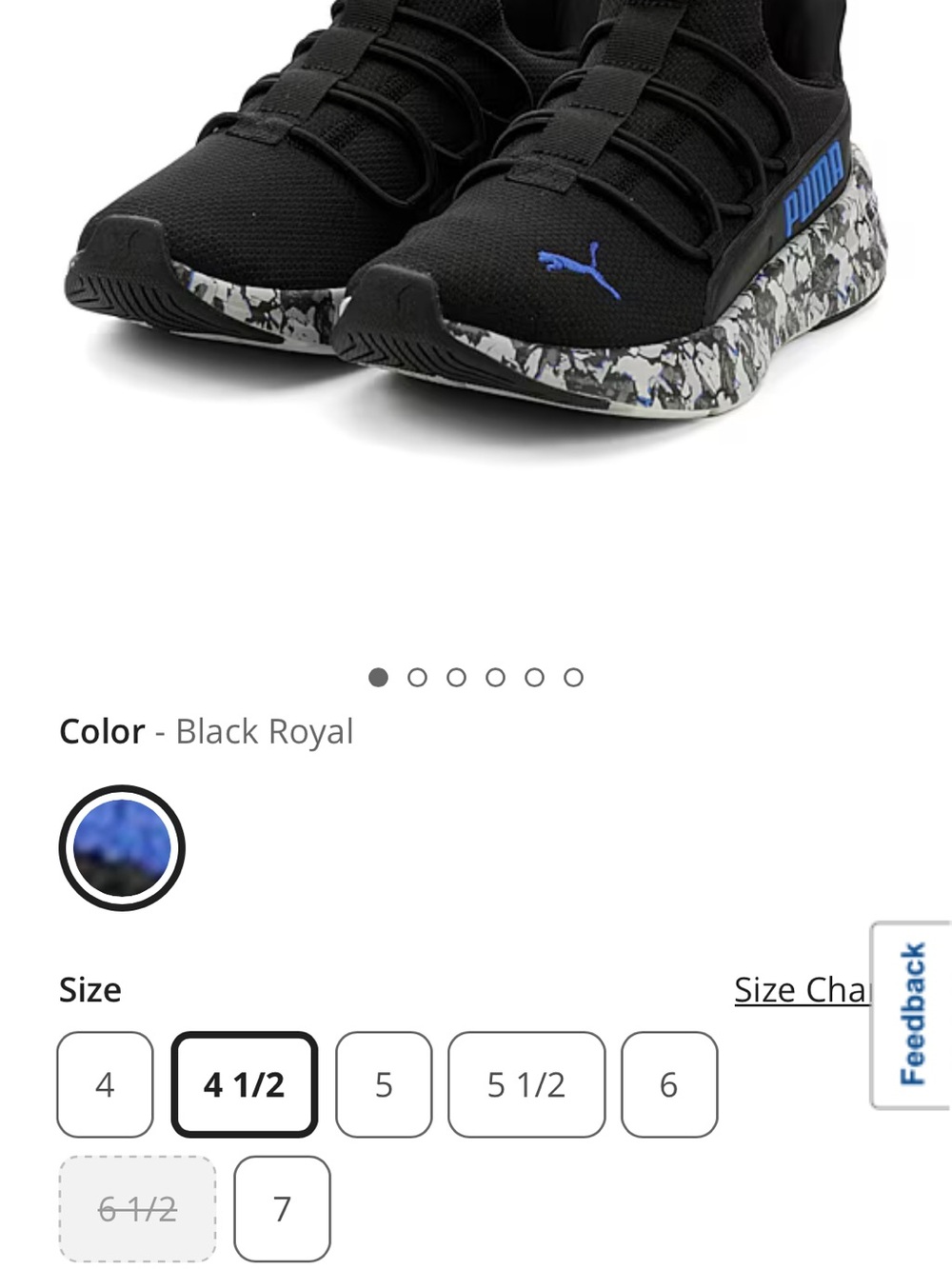 Puma Kids Black and Royal Blue Athletic Sneakers